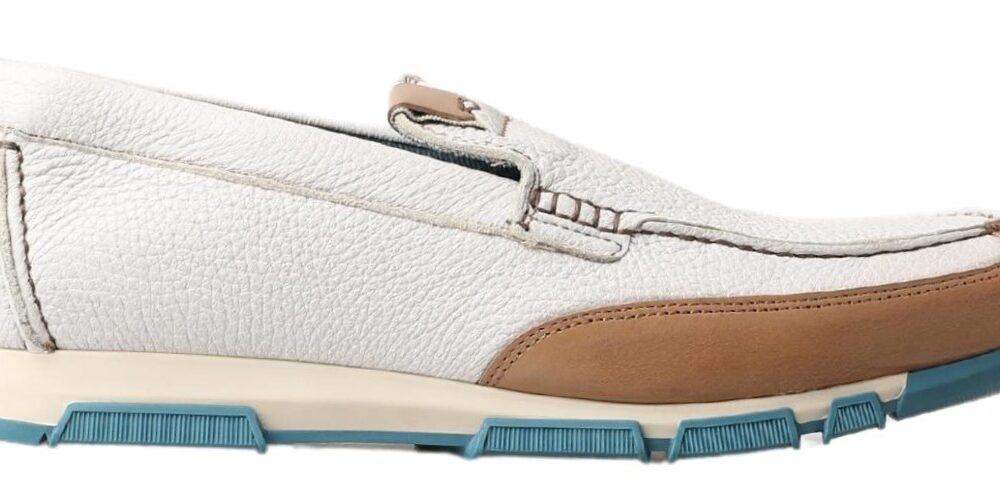 White Leather Loafers Moccasins Shoes