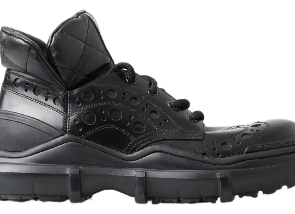 Black Leather Ankle Casual Boots