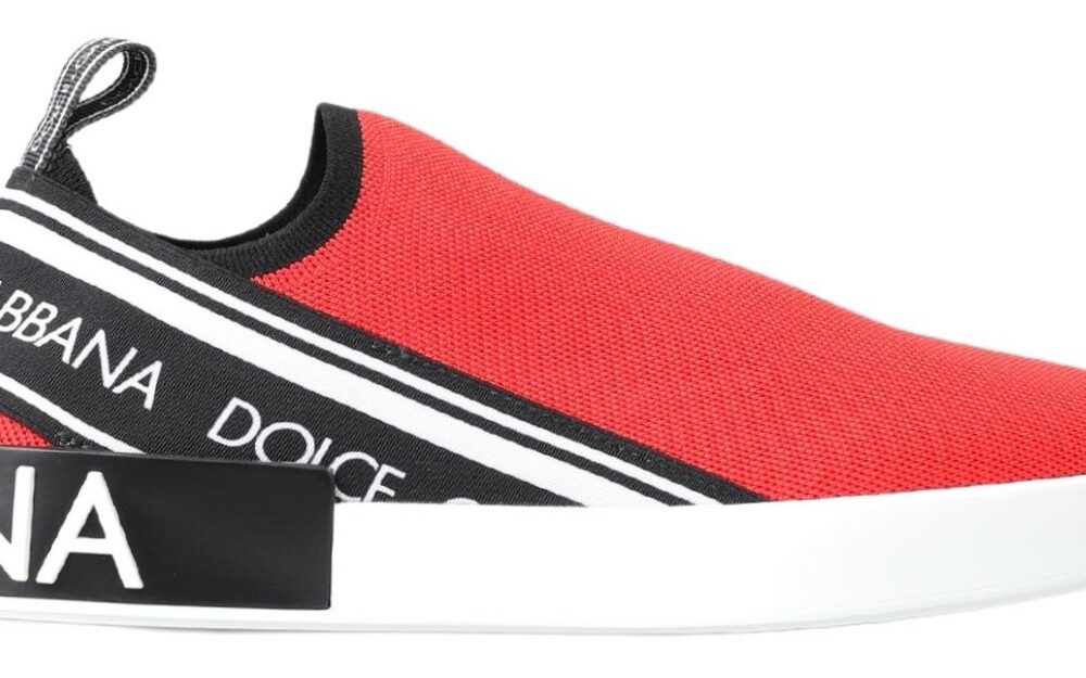 Red White Flat Sneakers Loafers Shoes