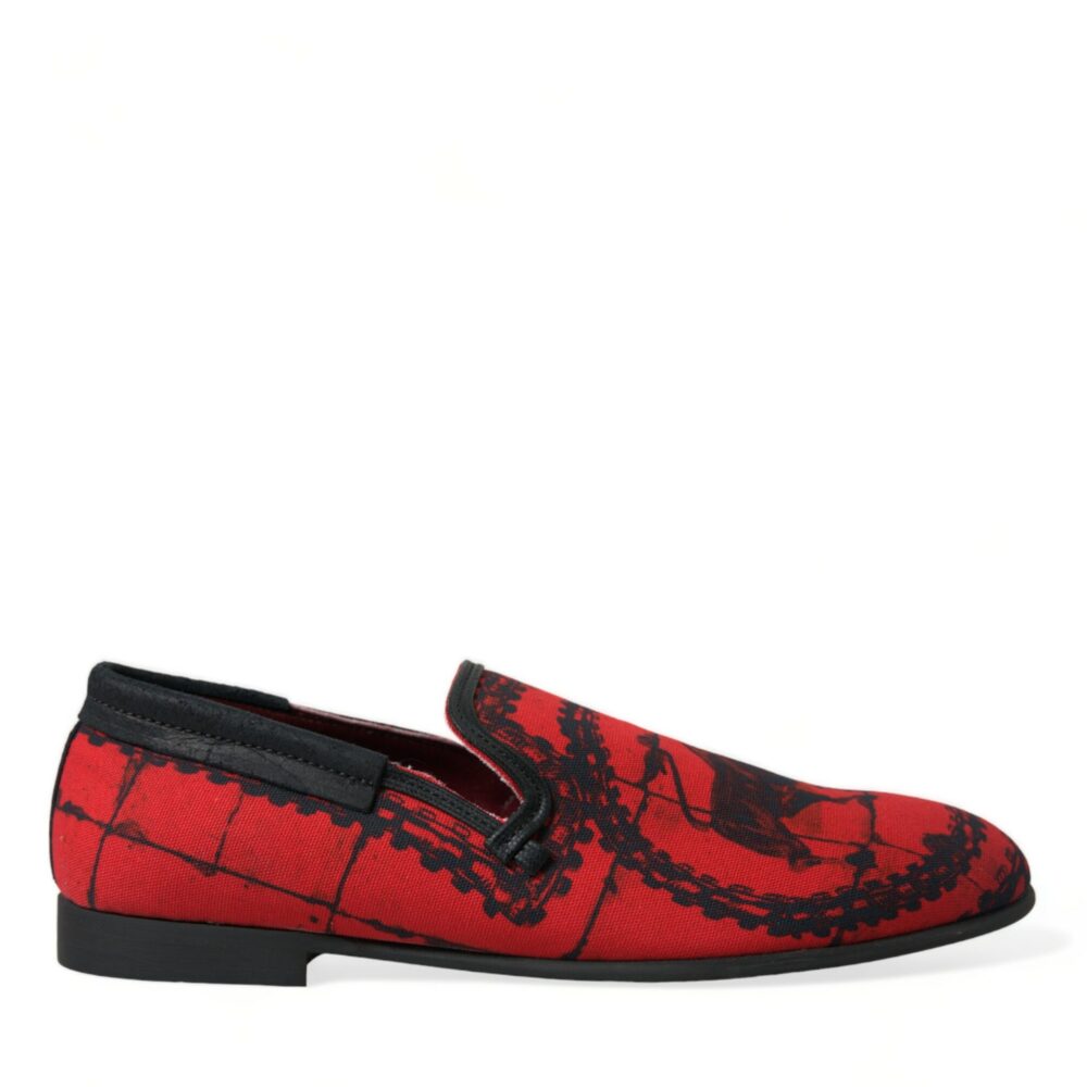 Red Black Torero Loafers Slippers Men Shoes