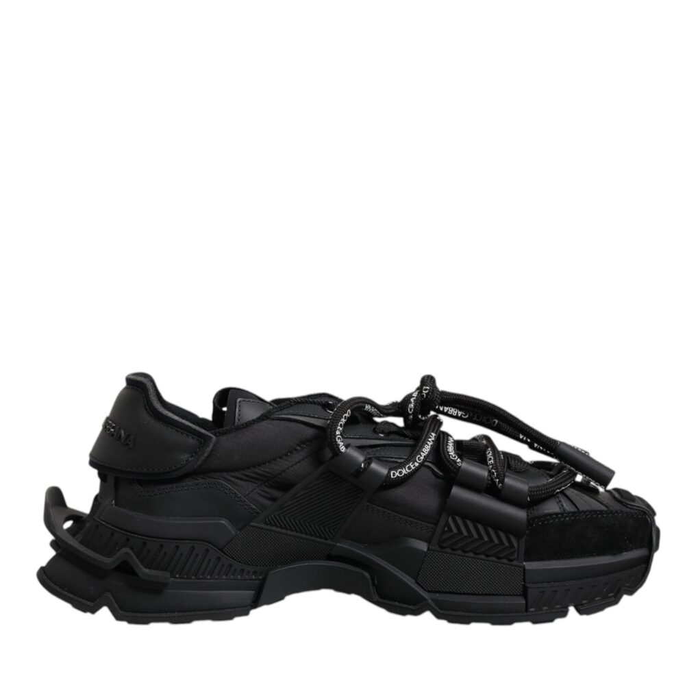 Black Low Top Space Lace Up Sneakers Shoes