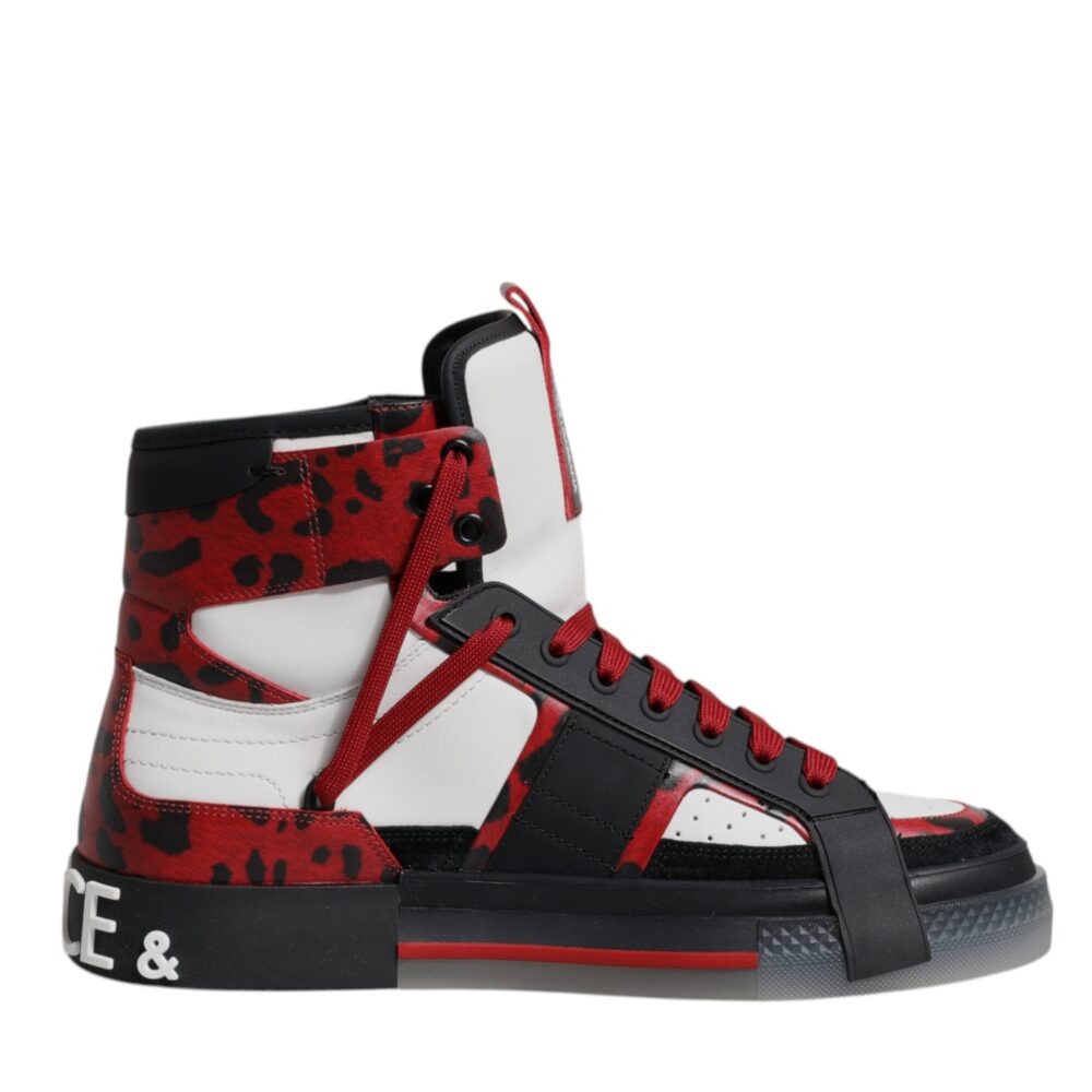 Multicolor Leather High Top Sneakers Shoes