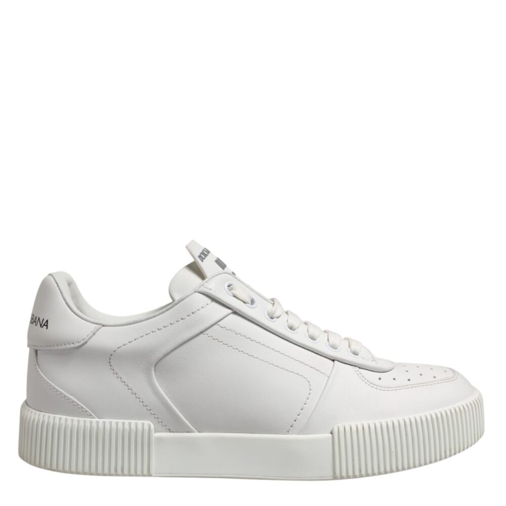 White Miami Leather Low Top Men Sneakers Shoes