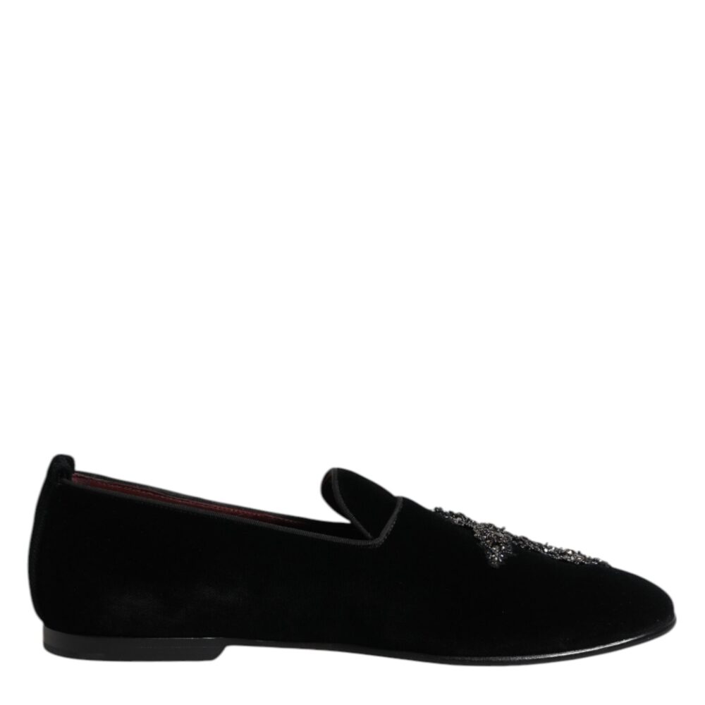 Black Suede Cross Slip On Loafers Dress Shoes