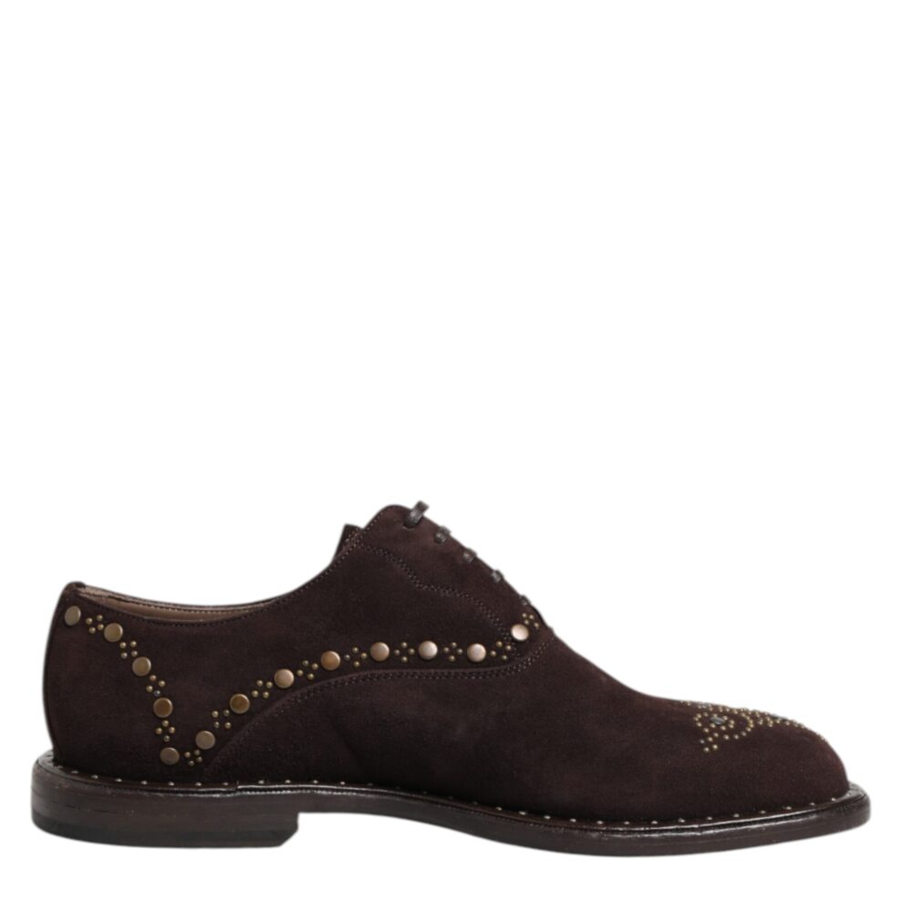 Brown Velvet Lace Up Oxford Dress Shoes