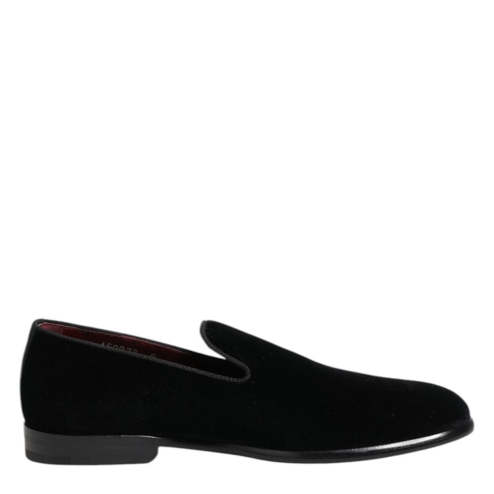 Black Velvet Loafers Formal Men Dress Shoes