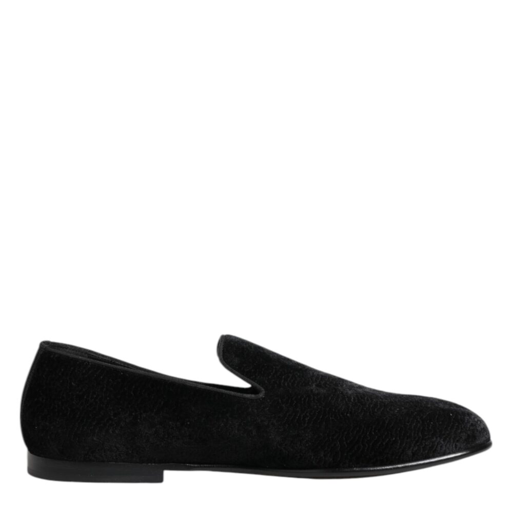 Black Jacquard Loafers Formal Men Dress Shoes