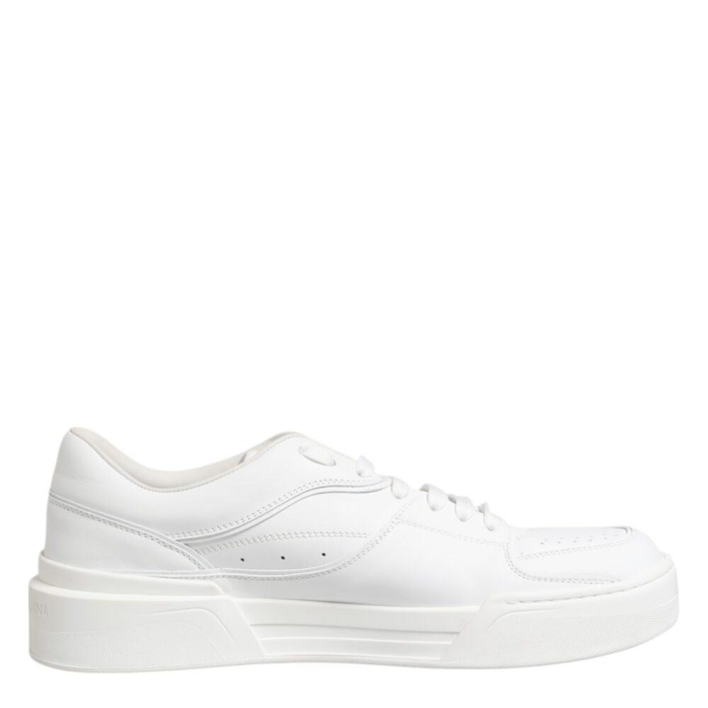 White Miami Leather Low Top Sneakers Shoes