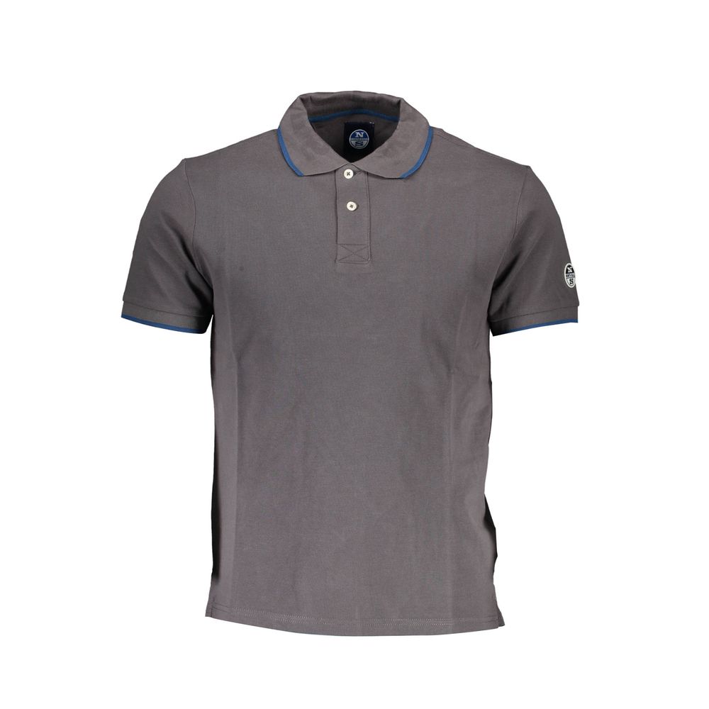 Gray Cotton Polo Shirt