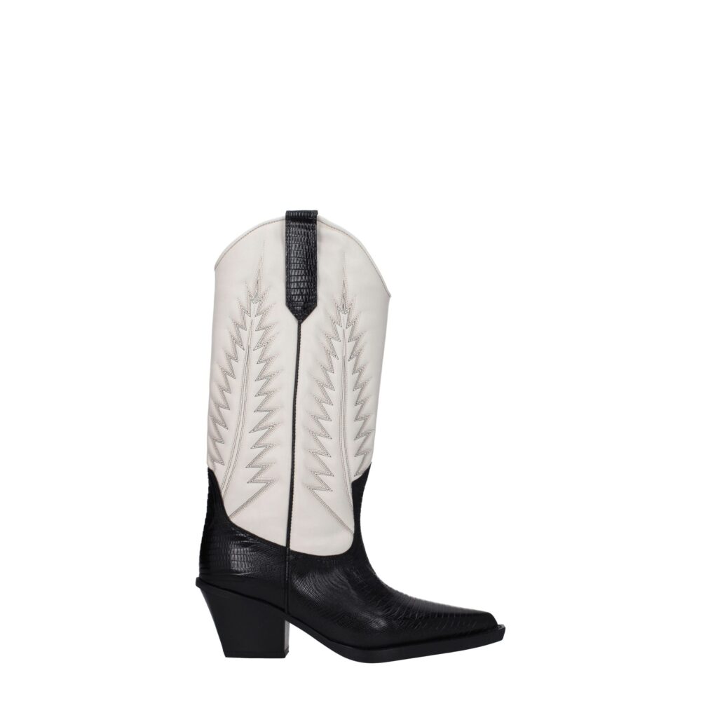 Beige Leather Boots