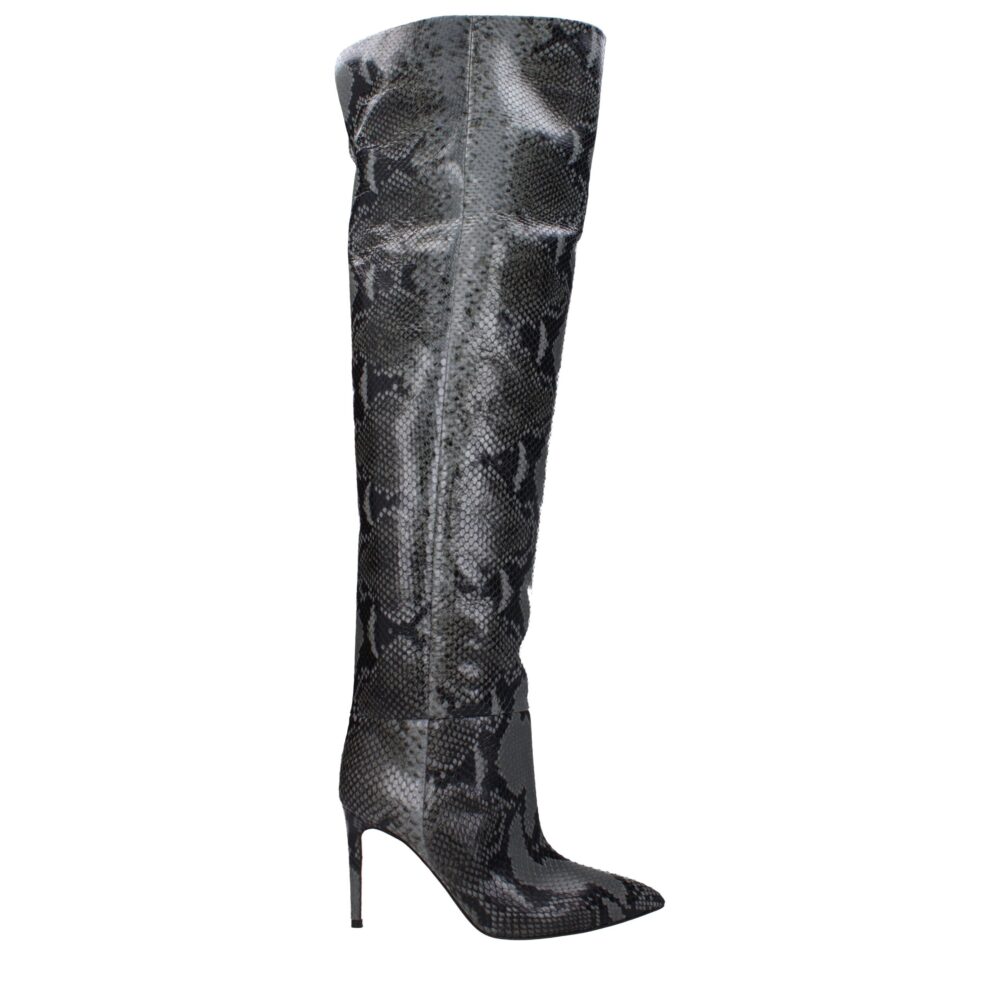 Gray Leather Over The Knee