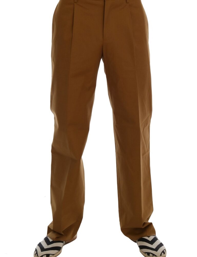 Brown Stretch Cotton Pants