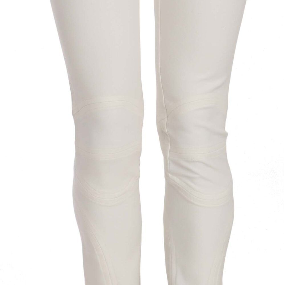 White Mid Waist Skinny Dress Trousers Pants
