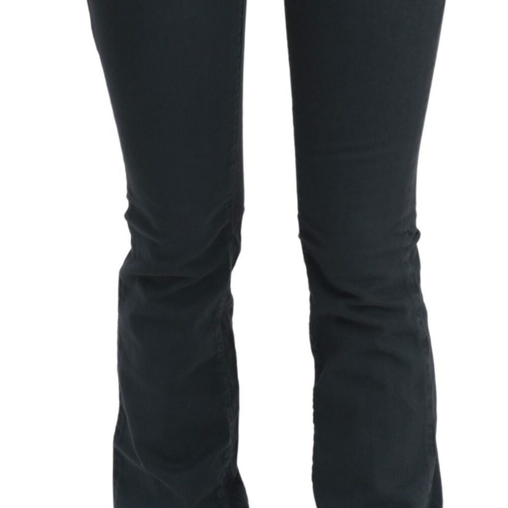 Gray Mid Waist Slim Flared Denim Trouser Jeans