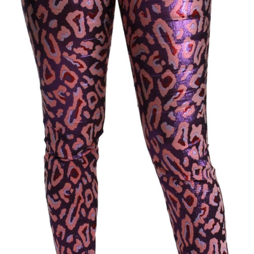 Multicolor Patterned Cropped High Waist Pants