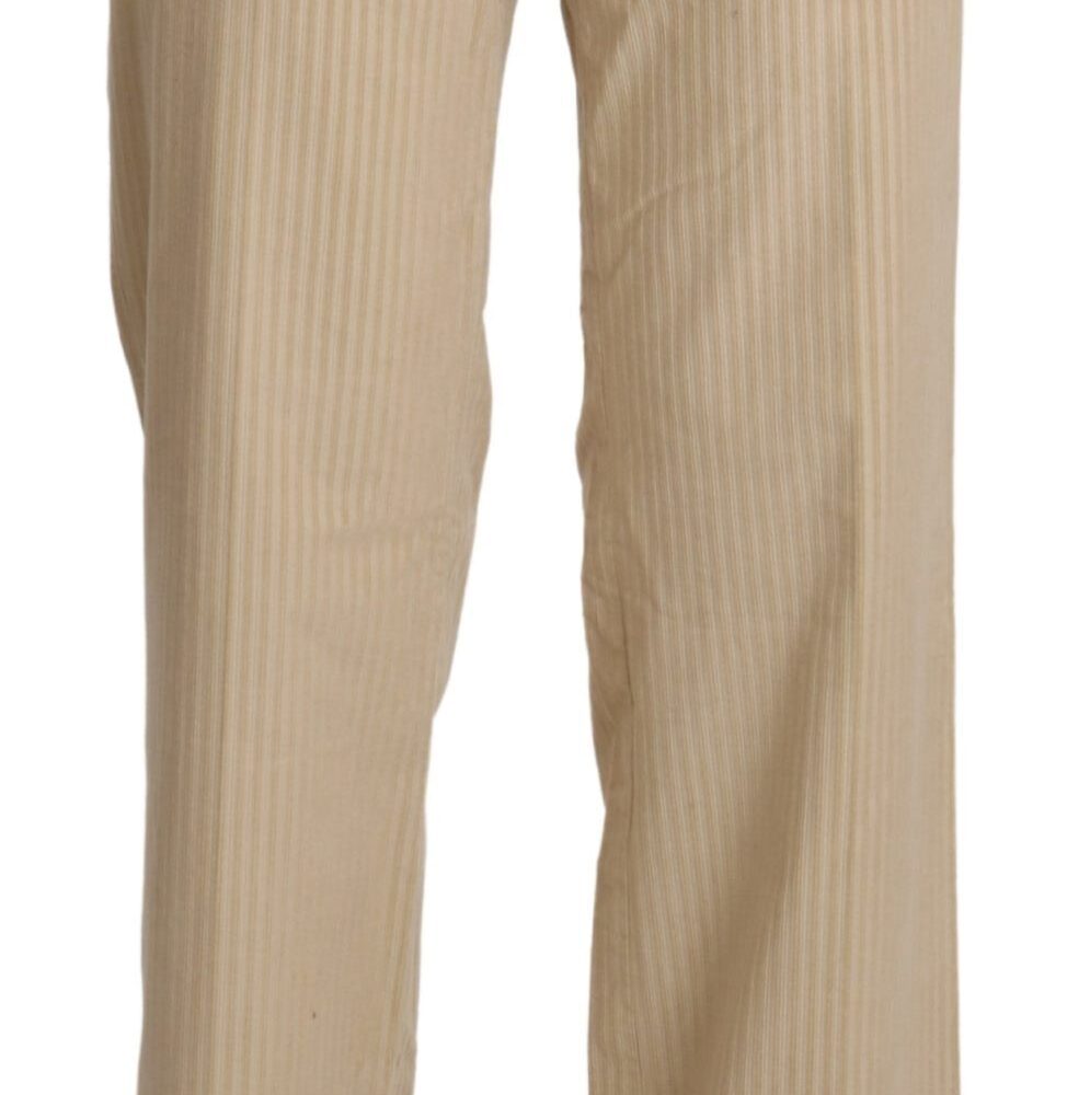 Beige High Waist Flared Wide Leg Trouser Pants