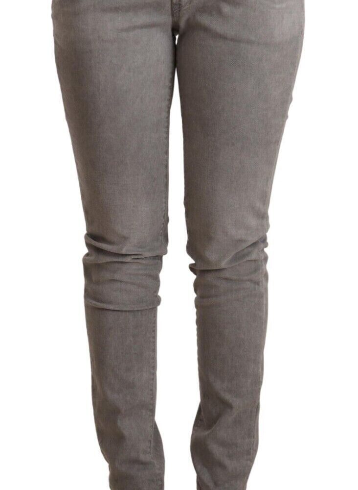 Light Gray Washed Cotton Slim Fit Denim Jeans