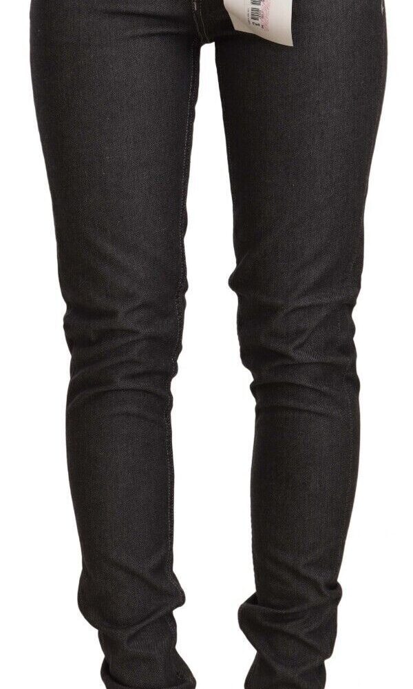 Black Low Waist Skinny Denim Slim Fit Jeans