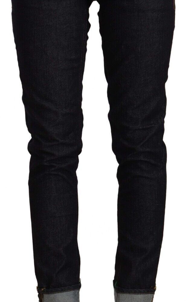 Black Cotton Low Waist Slim Fit Denim Jeans