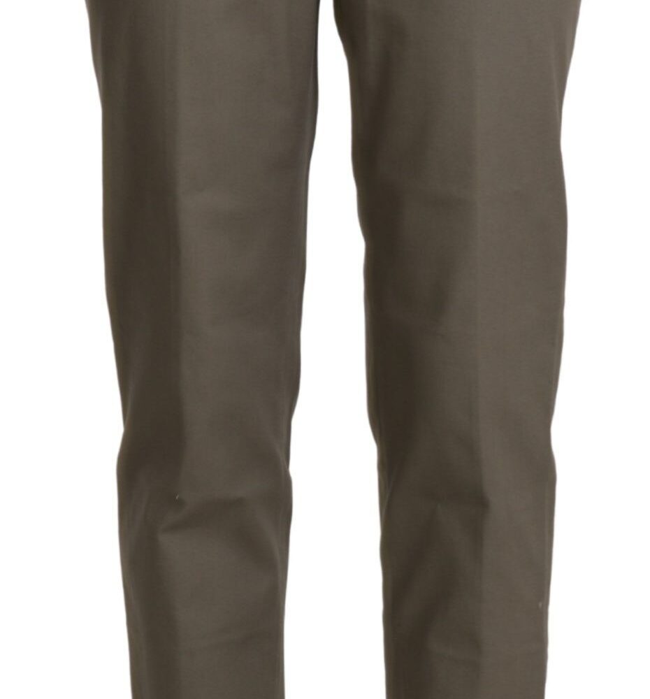 Gray High Waist Cropped Dress Trouser Pants