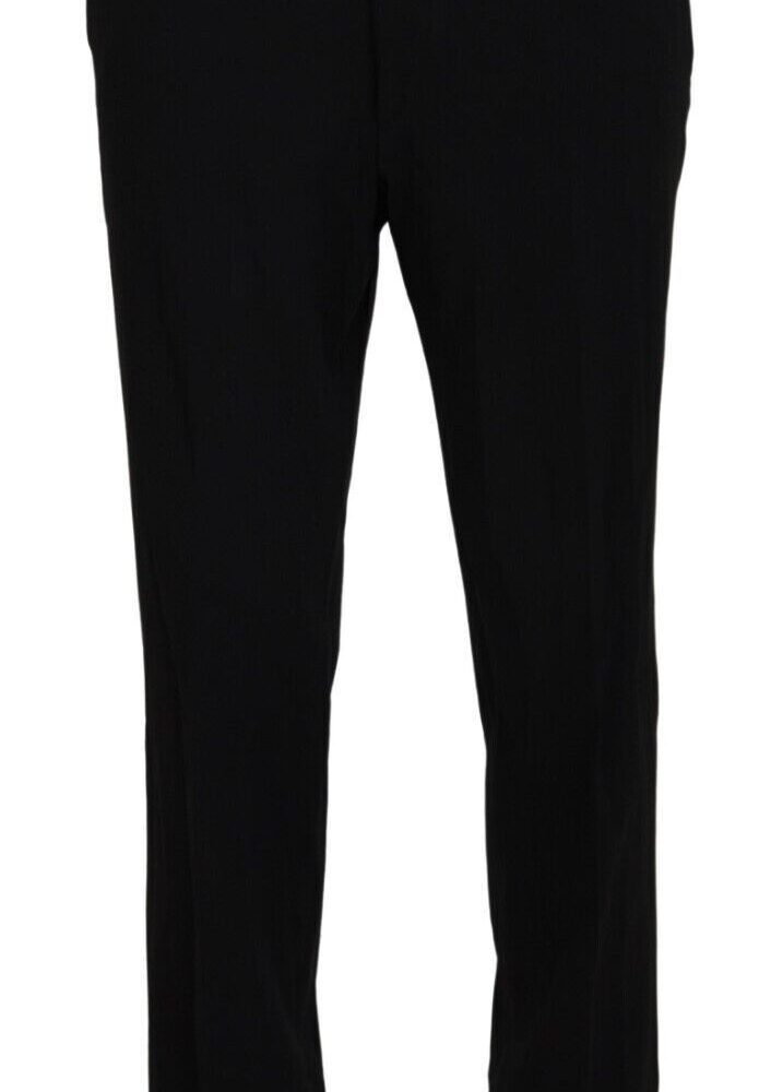 Black Straight Fit Men Formal Trousers Pants
