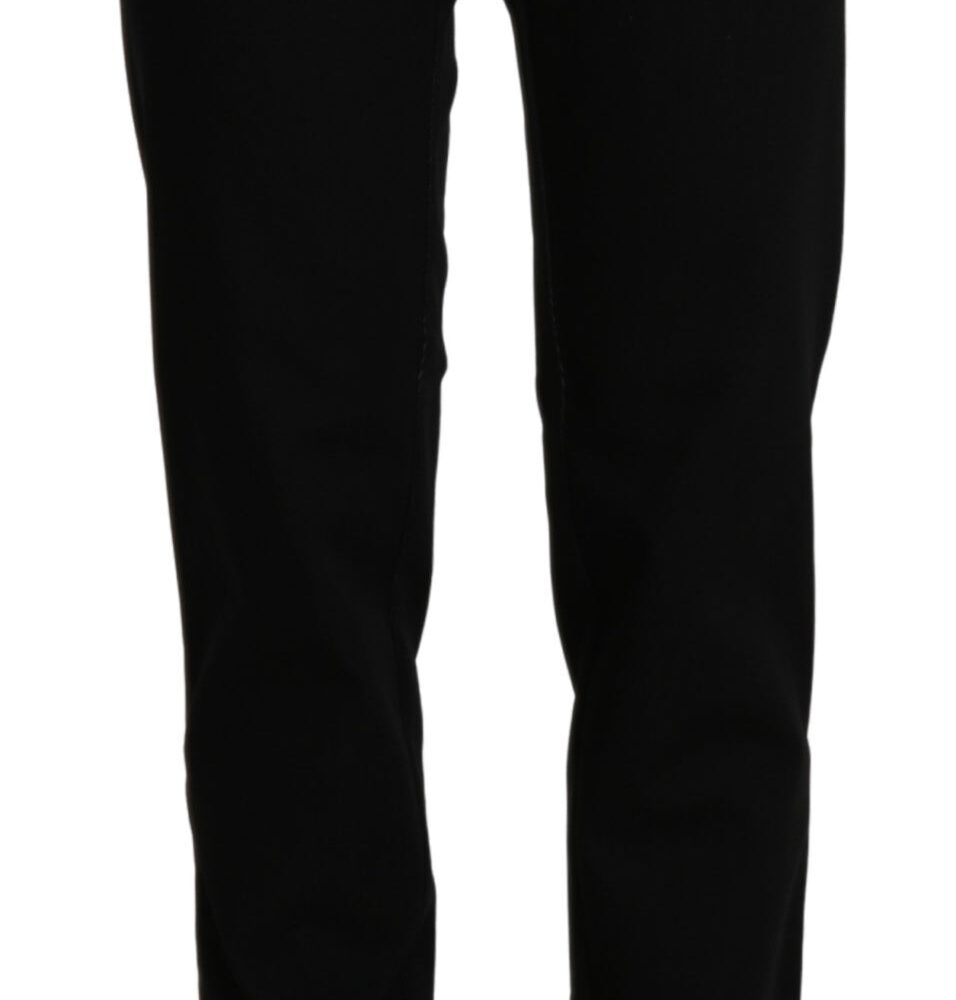 Black High Waist Straight Casual Trouser Pant