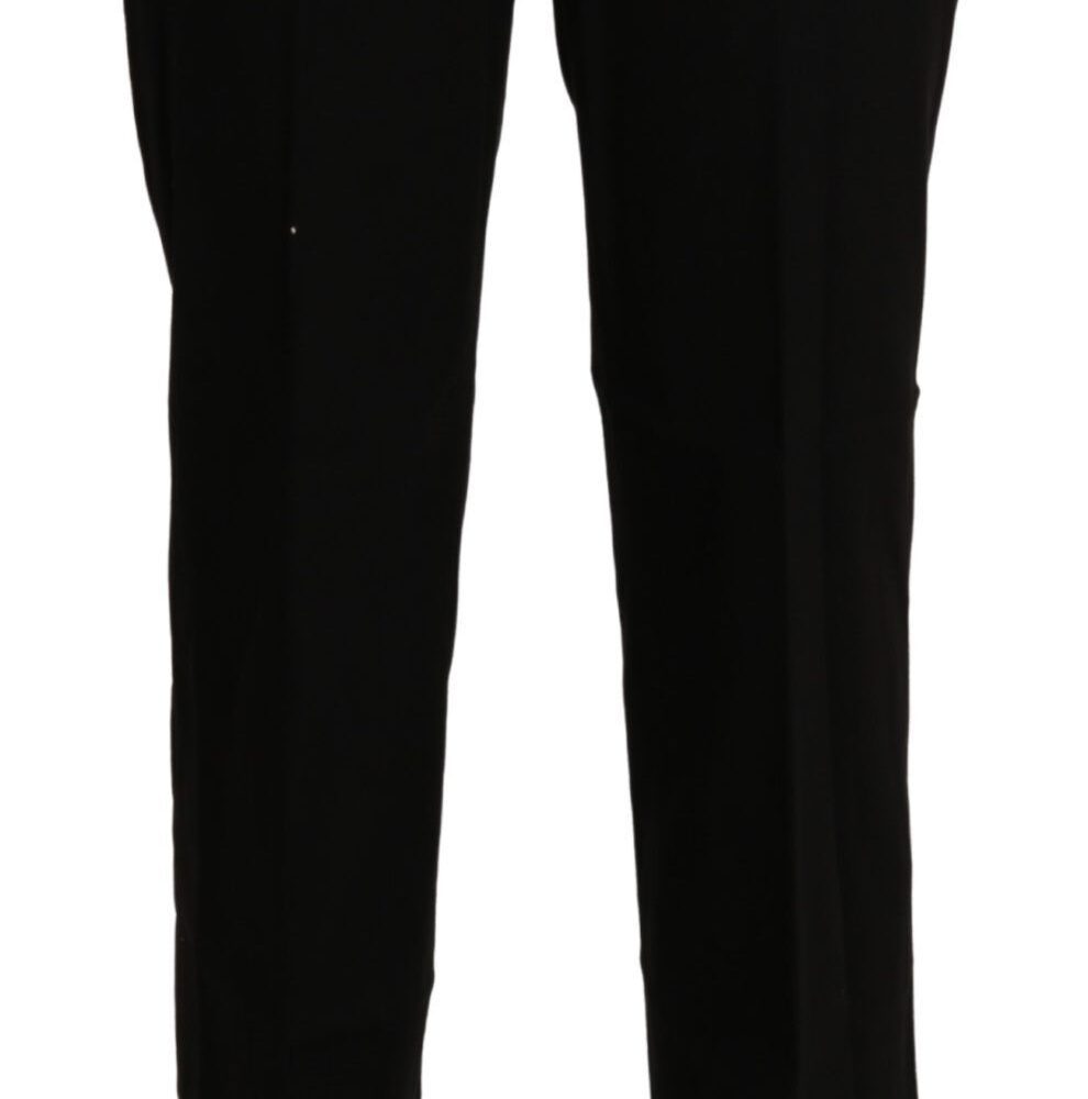 Black High Waist Straight Dress Trouser Pant
