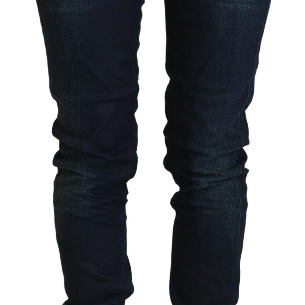 Blue Low Waist Slim Fit Women Denim Jeans