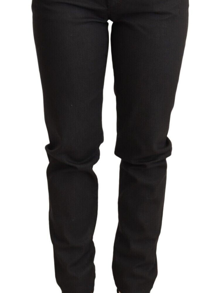 Black Low Waist Skinny Slim Trouser Cotton Jeans