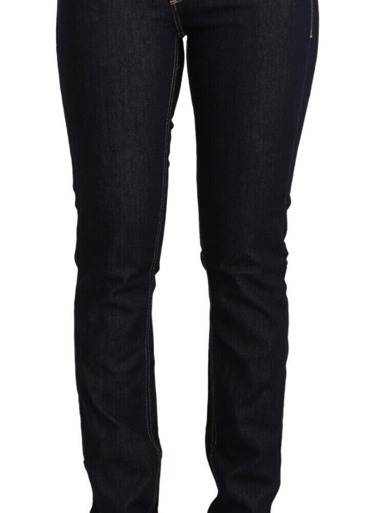Black Cotton Stretch Low Waist Skinny Denim Jeans