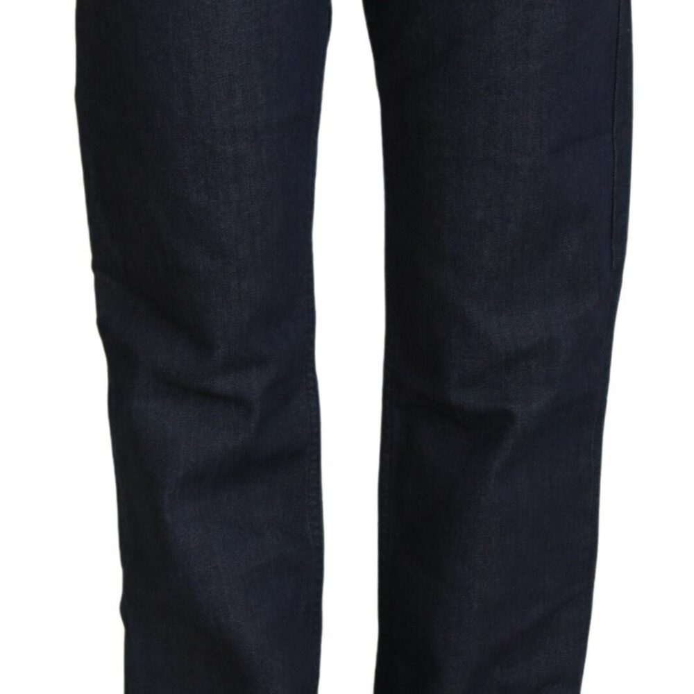 Dark Blue Low Waist Straight Fit Women Denim Jeans