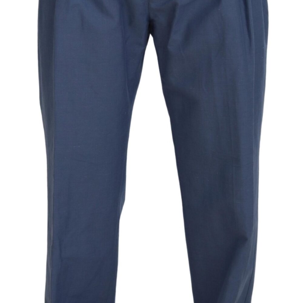 Blue Linen Chino Men Formal Pants
