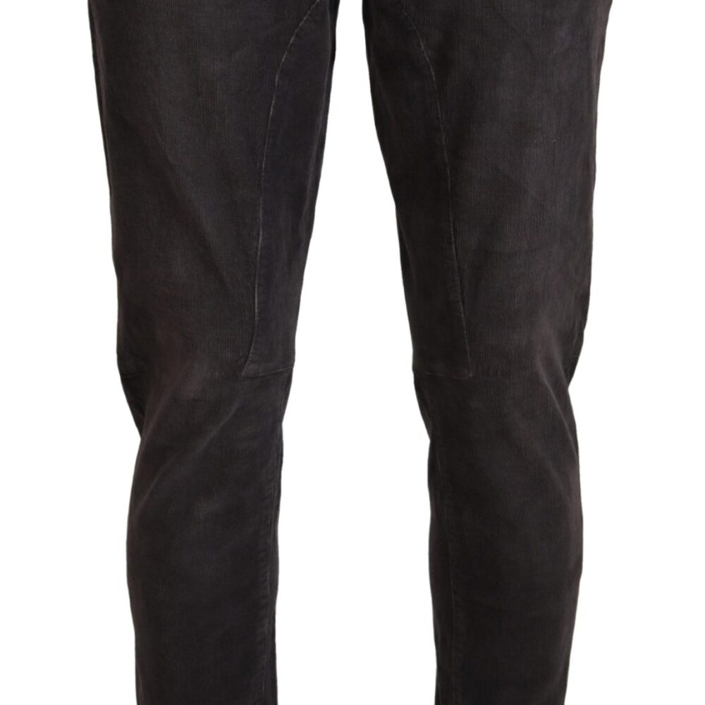Brown Cotton Straight Fit Men Casual Pants
