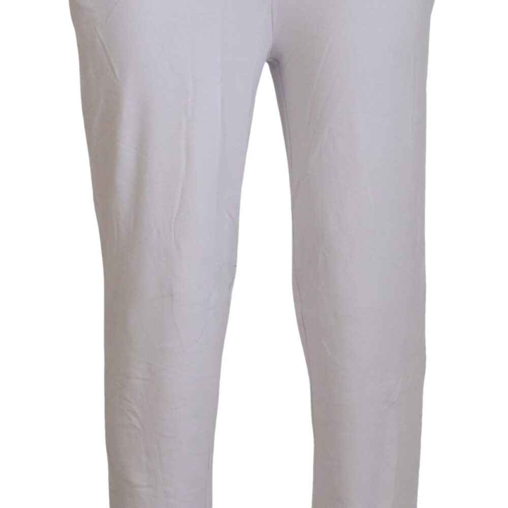 White Cotton Logo Mens Jogger Pants
