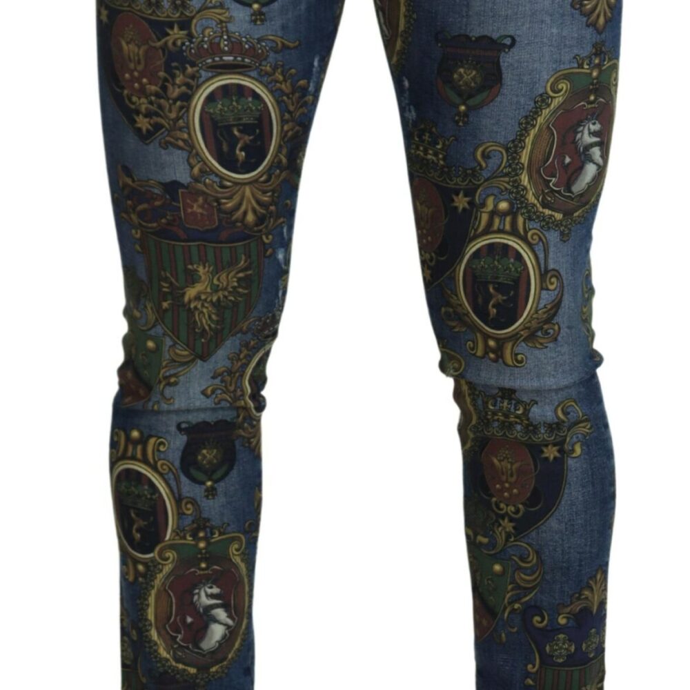 Blue Medal Print Slim Fit Cotton Jeans
