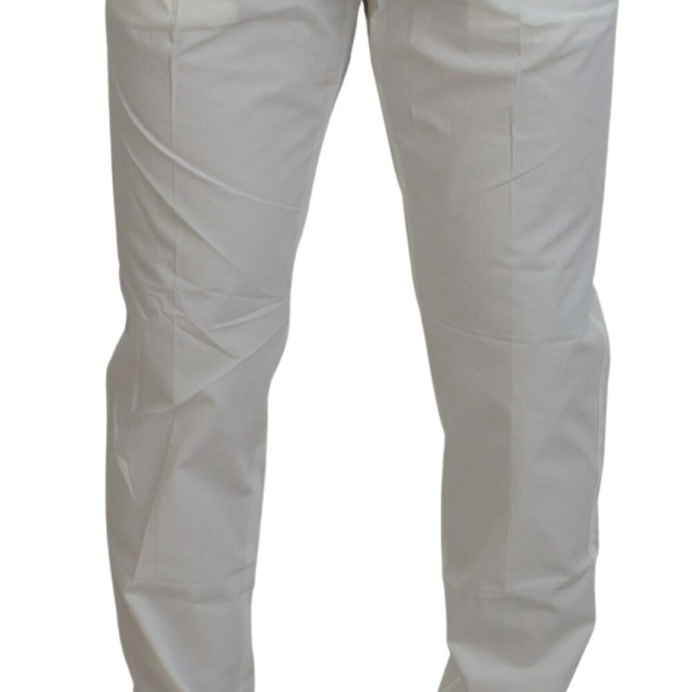 White Cotton Skinny Chino Pants