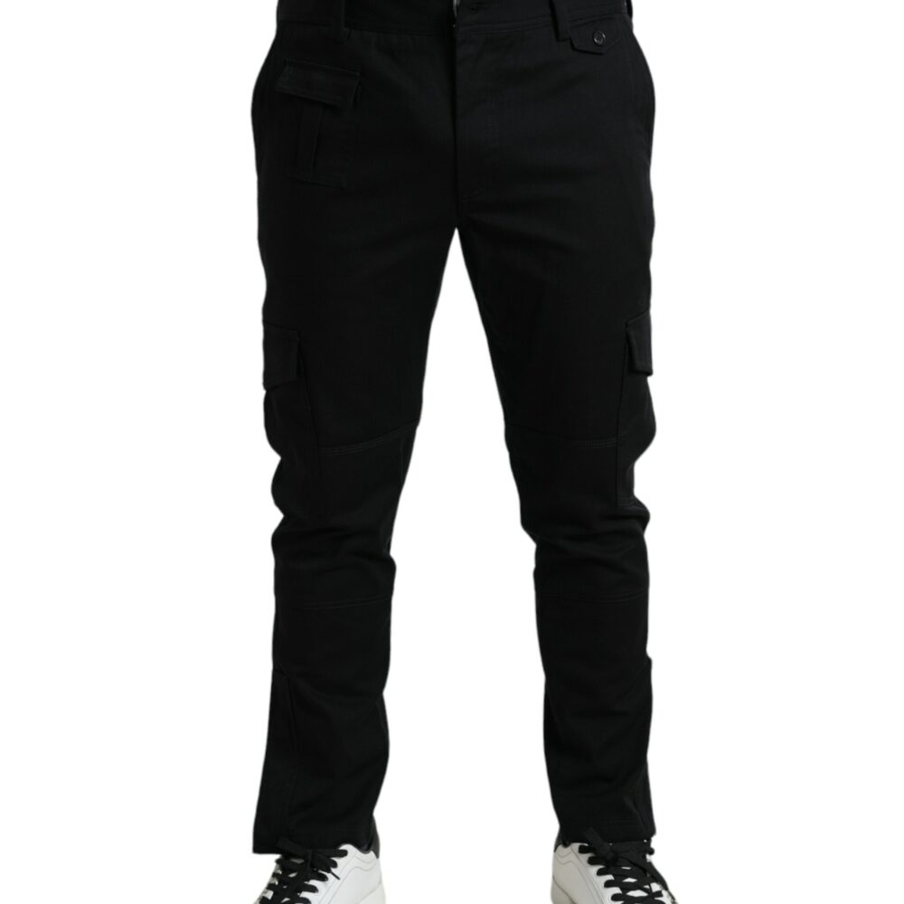 Black Gray Slim Cotton Denim Jeans Pants