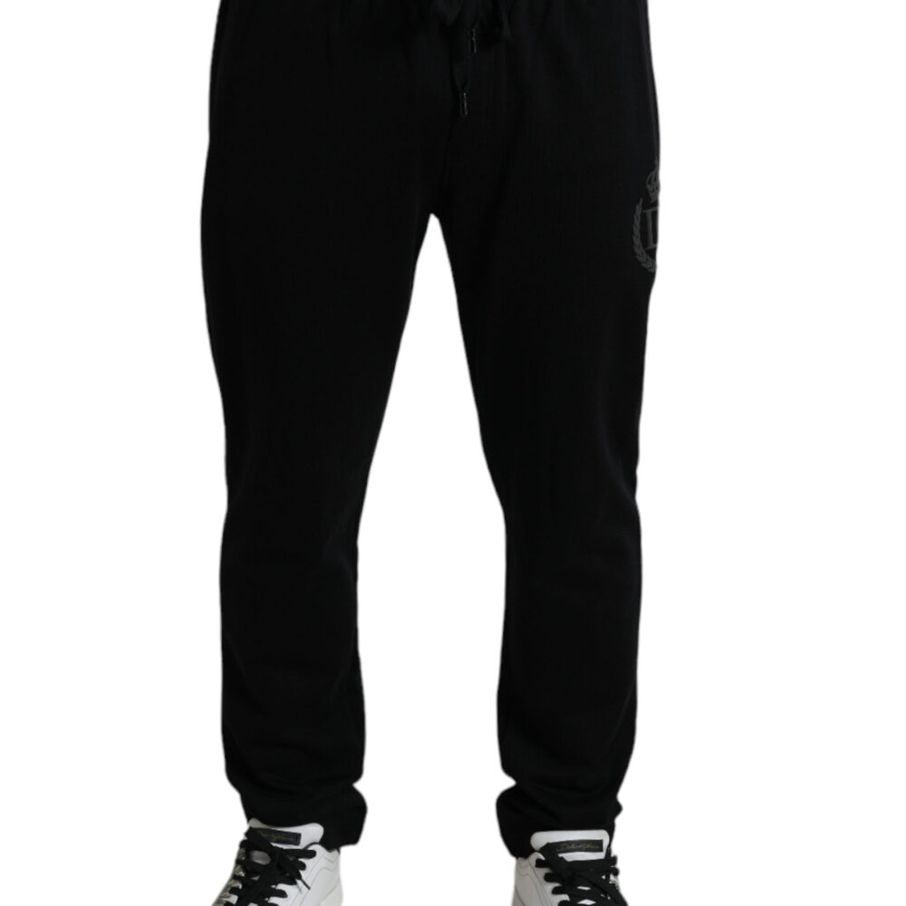 Black DG Logo Skinny Jogger Sweatpants Pants