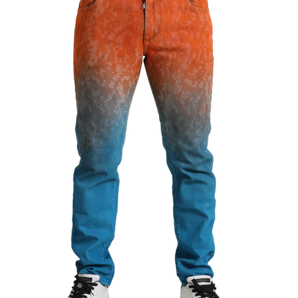 Multicolor Ombre Cotton Slim Fit Denim Jeans
