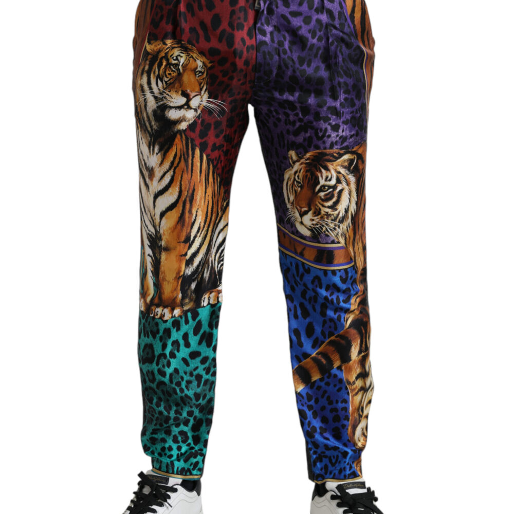 Multicolor Tiger Cotton Loose Denim Jeans