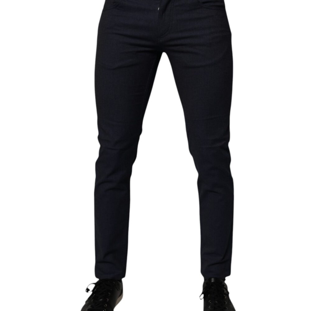 Dark Blue Cotton Stretch Skinny Denim Jeans