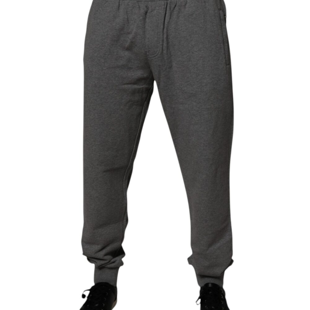 Gray Logo Cotton Jogger Men Sweatpants Pants