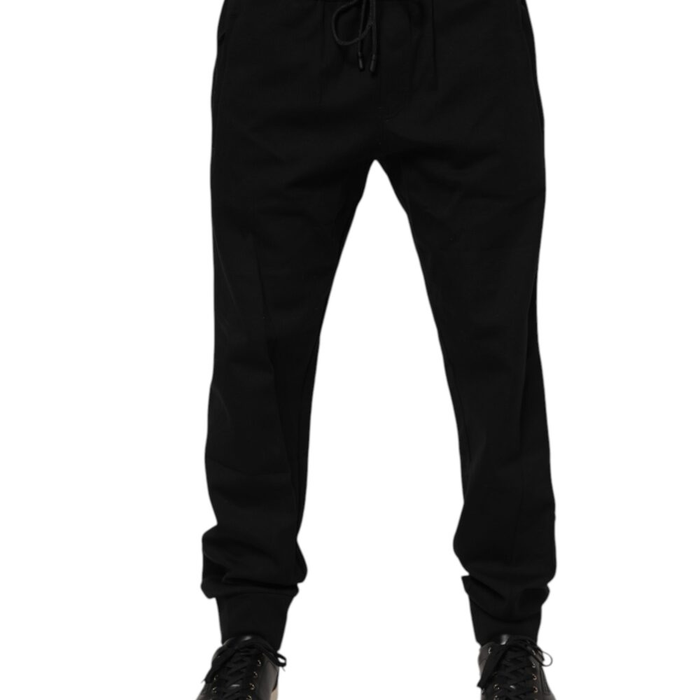 Black Cotton Men Jogger Sweatpants Pants