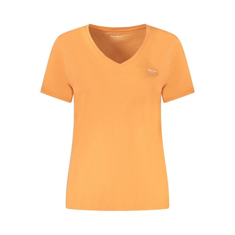 Orange Cotton Tops & T-Shirt