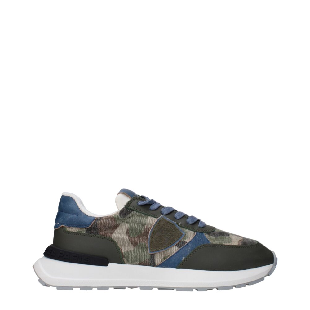 Green Fabric Athletic Sneakers