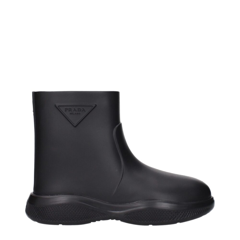 Black Cotton Ankle Boots