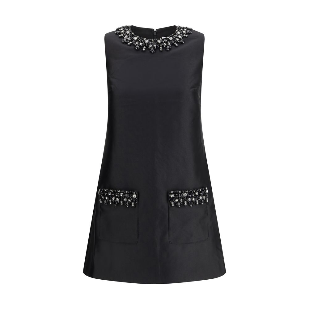 Taffeta embellished trim short Dress