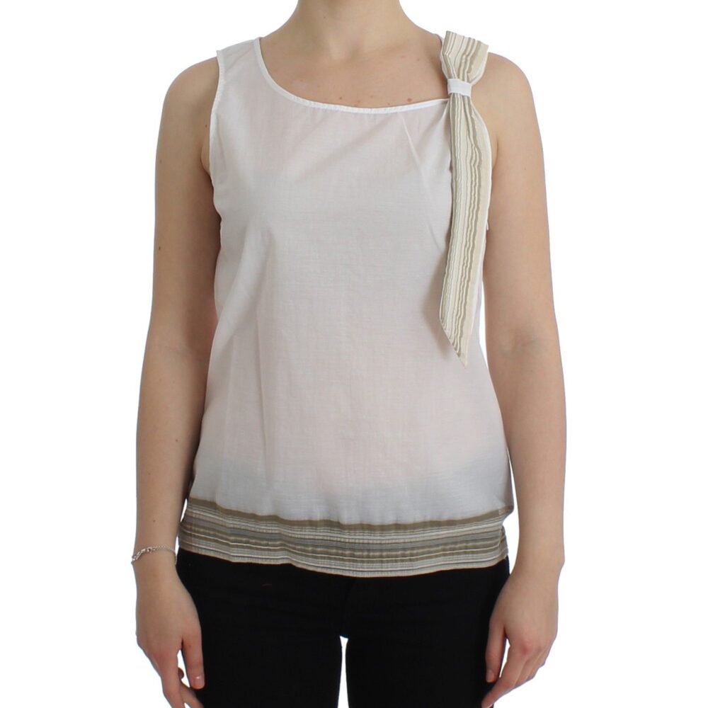 White Top Blouse Tank Shirt Sleeveless