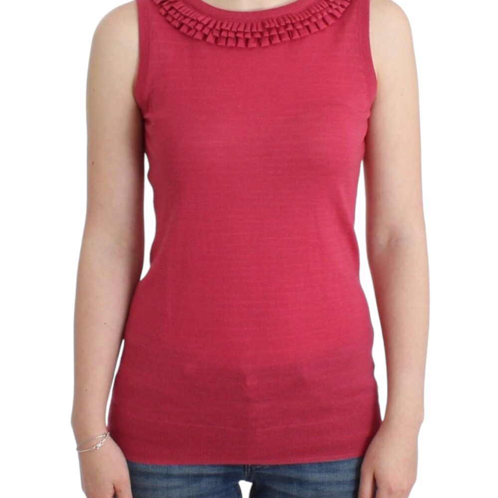 Pink wool knit top