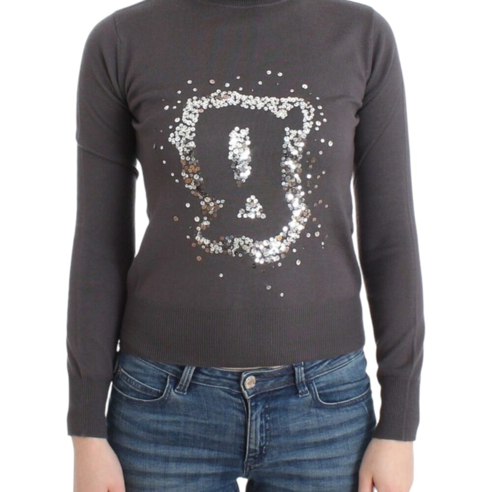 Brown turtleneck cotton sweater